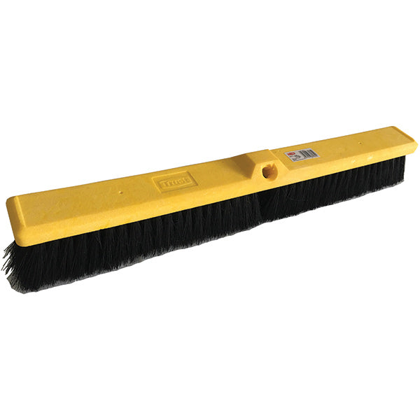 Trust® Medium Floor Sweep, Plastic Foam Block, Tampico Fill, 24", Yellow, 1/Each