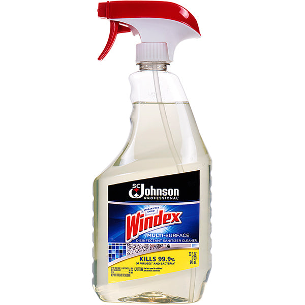 SC Johnson Professional® Windex® Multi-Surface Disinfectant Sanitizer Cleaner, 32 oz Trigger Spray, 12/Case