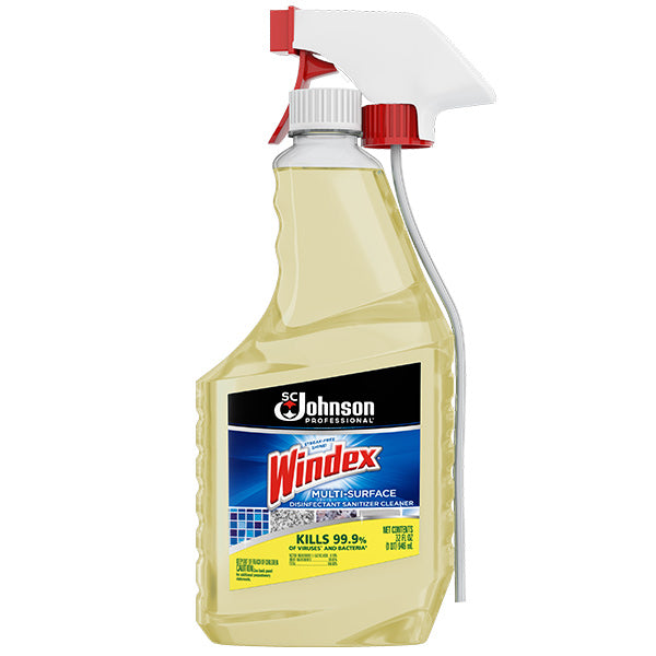 SC Johnson Professional® Windex® Multi-Surface Disinfectant Sanitizer Cleaner, 32 oz Capped Bottle w/ Trigger, 1/Each