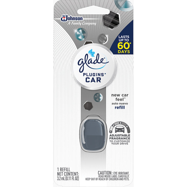 SC Johnson Glade® PlugIns® Car Refill, New Car Scent, 0.11 fl oz, 1/Each