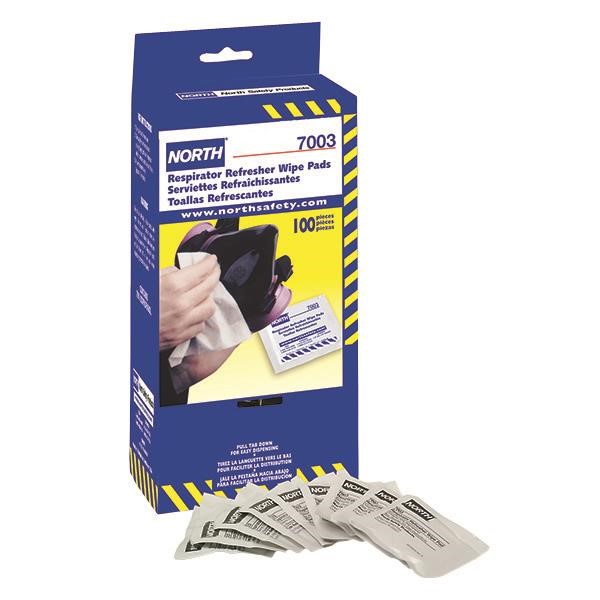 Honeywell Respirator Refresher Wipe Pads w/ Alchohol, 7" x 5" Towelettes, 100/Box