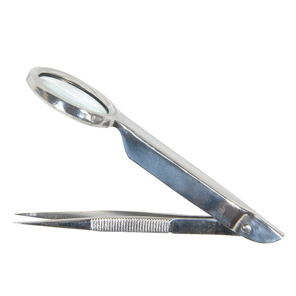 HART Health® Stainless Steel Forceps w/ Magnifier & Splinter Out, 3 1/2", 1/Each