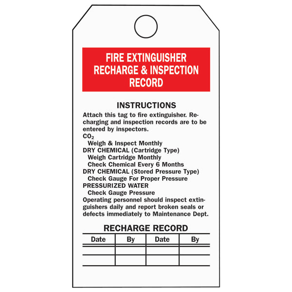 Brady® Fire Extinguisher Inspection Tags