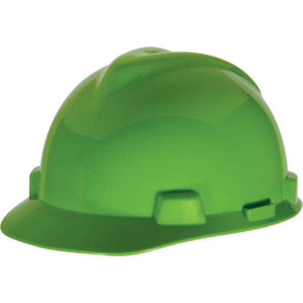 MSA V-Gard® Standard Slotted Cap w/ Staz-On® Suspension, Bright Lime Green, 1/Each