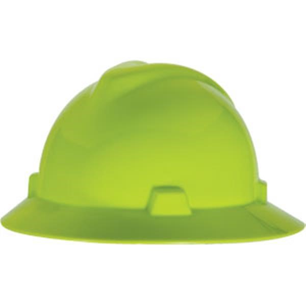 MSA V-Gard® Slotted Hat w/ Fas-Trac® Suspension, Bright Lime Green, 1/Each