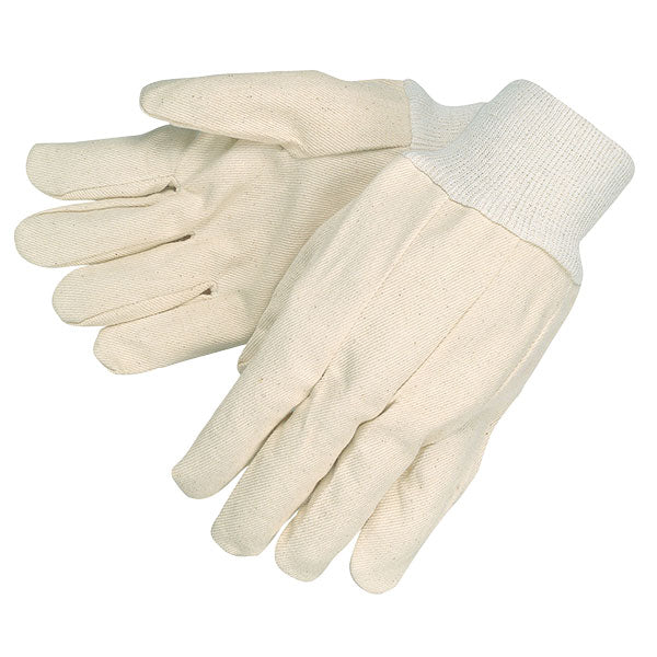 MCR Safety® Cotton Canvas Gloves, Large, White, 12/Pair