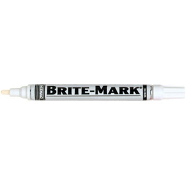 ITW ProBrands™ Brite-Mark® Permanent Paint Markers, Medium Tip, White, 12/Case