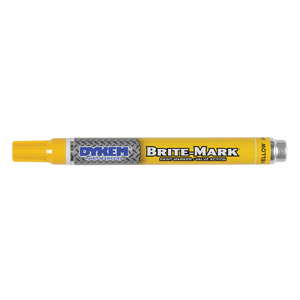 ITW ProBrands™ Brite-Mark® Permanent Paint Markers, Medium Tip, Yellow, 12/Case