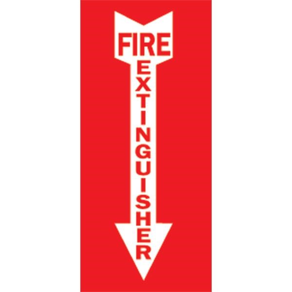 Brady® "Fire Extinguisher" w/ Arrow Vinyl Sign