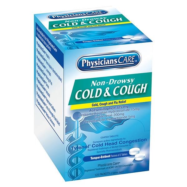 Non-Drowsy Cold & Cough Tablets, 2 Pkg/125 Each