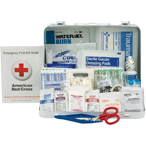 25-Person ANSI A+ Weatherproof First Aid Kit, Metal, 9 1/2"L x 6 1/2"H x 3"W, 1/Each