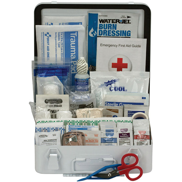 50-Person ANSI A+ Weatherproof First Aid Kit, Metal, 1/Each