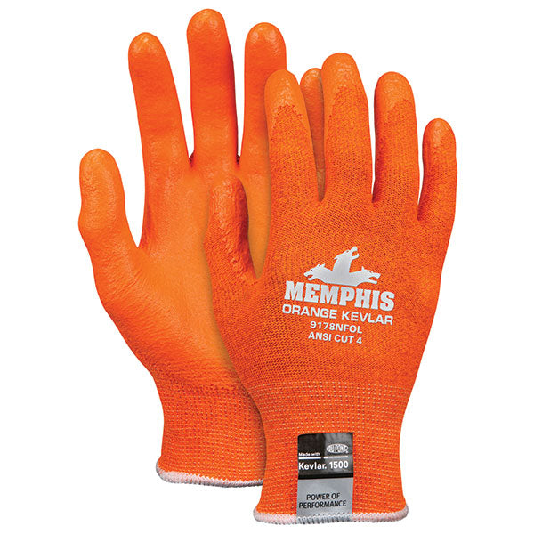 MCR Safety® Orange Kevlar® Gloves, Large, 1/Pair