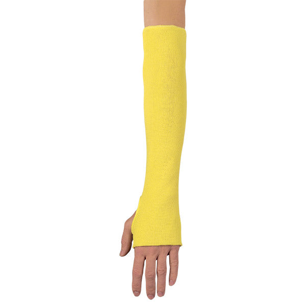 MCR Safety® Kevlar® Sleeve, Regular Weight w/ Thumb Slot, Yellow, 1/Each