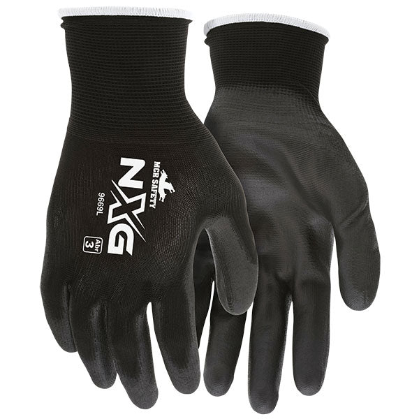 MCR Safety® NXG® PU Gloves, Small, Black, 12/Pair