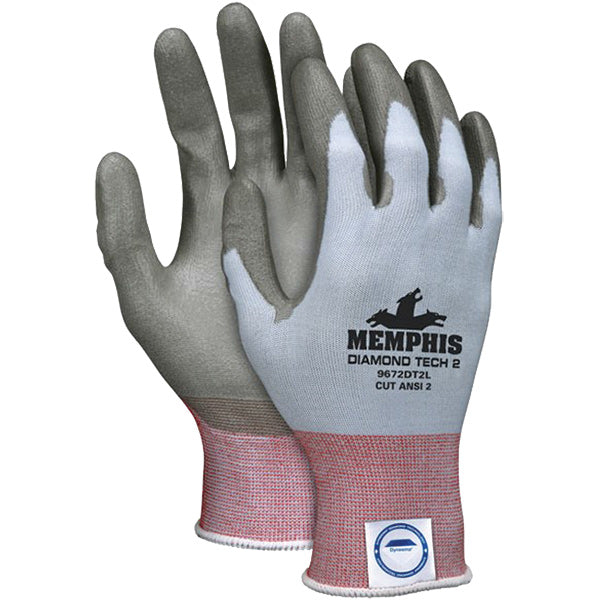 MCR Safety® DSM Dyneema® Diamond Tech 2 Gloves, X-Large, Light Blue/Red/Gray, 1/Pair