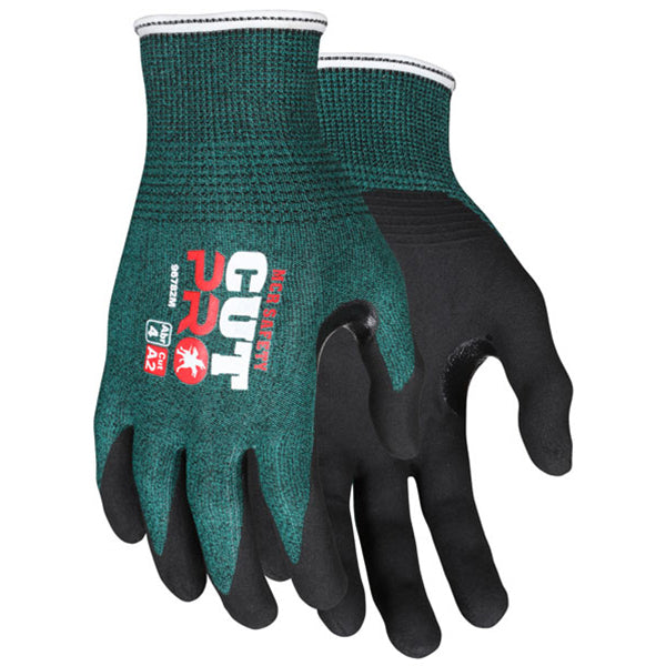 MCR Safety® Cut Pro™ Nitrile Palm Coated Gloves w/ Hypermax™ Shell, Large, Green/Black, 1/Pair