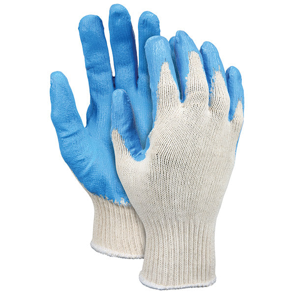 MCR Safety® Industry Standard Gloves, Large, Natural/Blue, 12/Pair