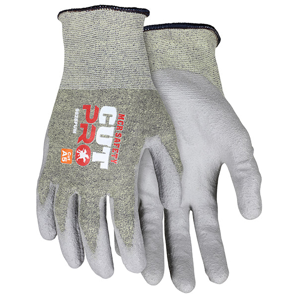 MCR Safety® Cut Pro™ PU Coated Gloves, w/ Hypermax™ Shell, Medium, Green/Yellow, 1/Pair