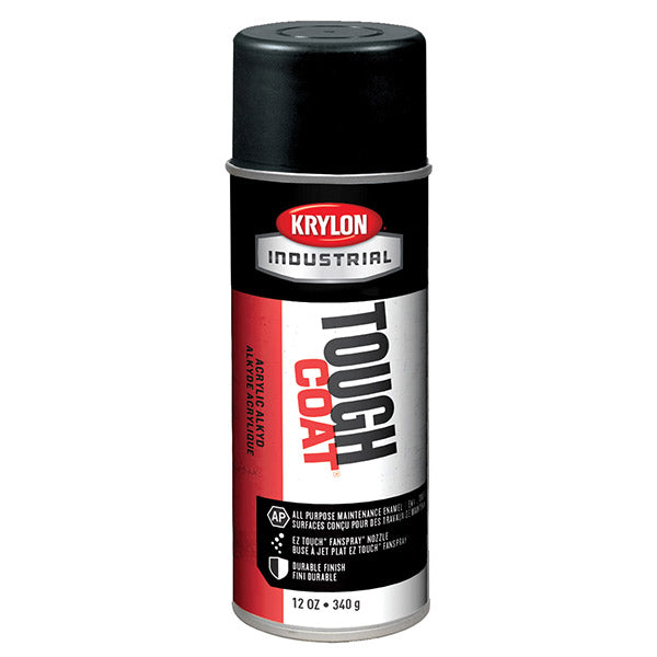 Krylon® Tough Coat® Acrylic Enamel Paint, 12 oz Aerosol, Safety Black, 12/Case