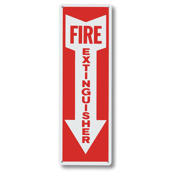Brady® “Fire Extinguisher” w/ Arrow Aluminum Sign