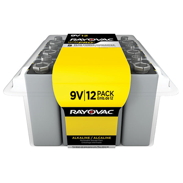 Rayovac® Ultra Pro™ 9V Alkaline Batteries, Contractor Pack, 12/Pkg