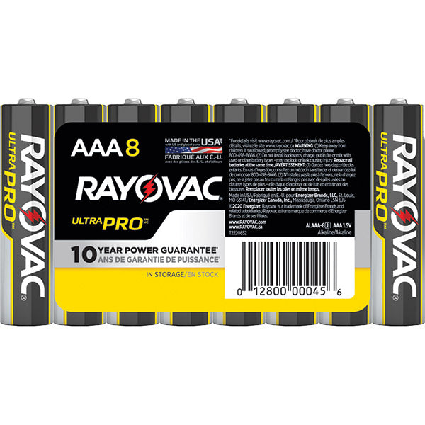 Rayovac® Ultra Pro™ AAA Alkaline Batteries, Shirnk Wrapped, 8/Pkg