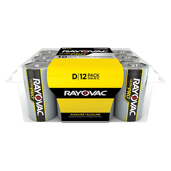 Rayovac® Ultra Pro™ D Alkaline Batteries, Contractor Pack, 12/Pkg