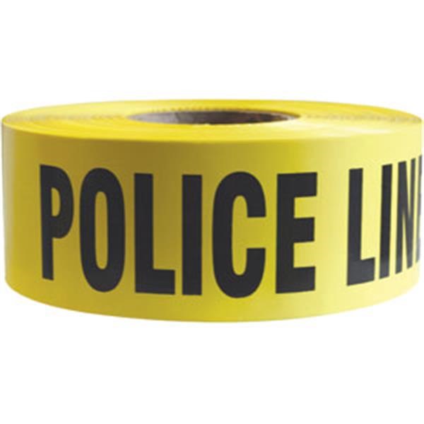 Presco Barricade Tape, 2.5 mil, "Police Line Do Not Cross", Yellow, 8/Case