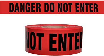 Presco Barricade Tape, 3 mil, "Danger Do Not Enter", Red, 8/Case