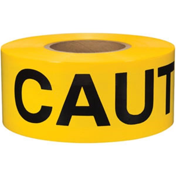 Presco Barricade Tape, 3 mil, "Caution", Yellow, 8/Case