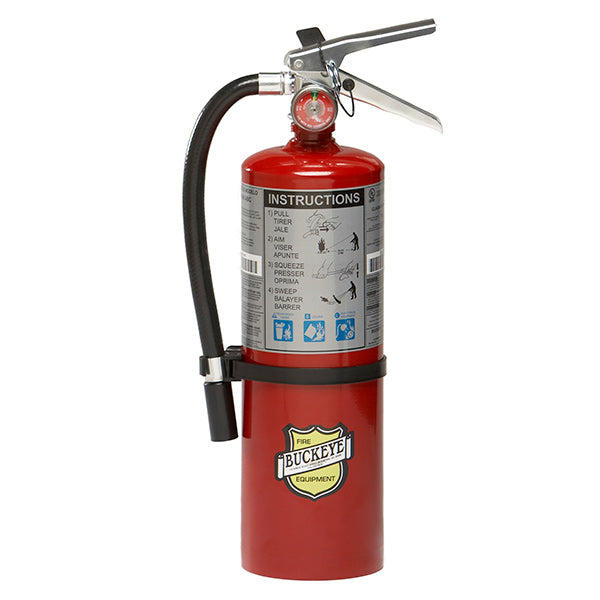 Buckeye 5 lb ABC Portable Fire Extinguisher w/ Aluminum Valve & Wall Mount, 16 3/8"H x 7 1/4"W x 4 1/4"D, 3A:40B:C, 1/Each