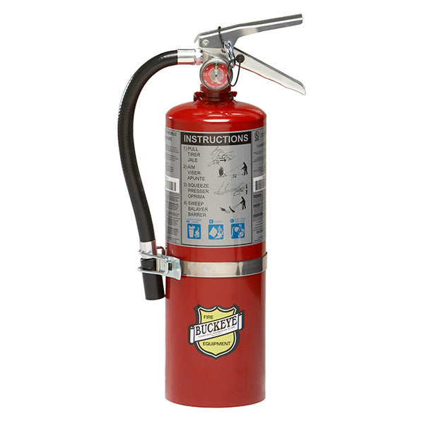 Buckeye 5 lb ABC Portable Fire Extinguisher w/ Aluminum Valve & Vehicle Bracket 16 3/8"H x 7 1/4"W x 4 1/4"D, 3A:40B:C, 1/Each