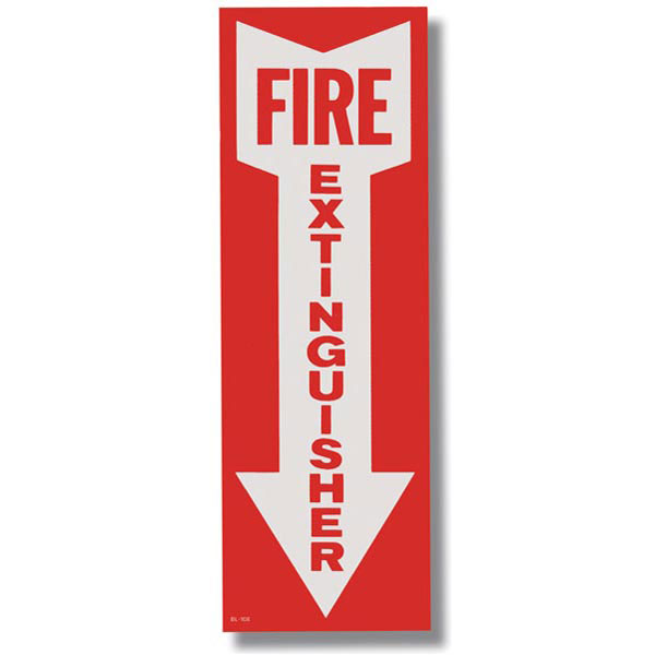 "Fire Extinguisher" Arrow Sign, Self-Adhesive Vinyl
