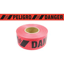 Presco Reinforced Bilingual Barricade Tape, "Danger/Peligro", Red, 1/Roll