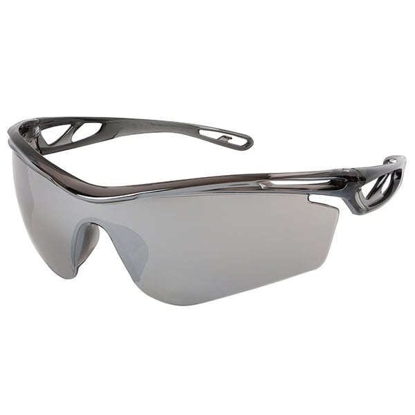 MCR Safety® Checklite® CL4 Eyewear, Silver Frame, Silver Mirror Scratch-Resistant Lens, 1/Each