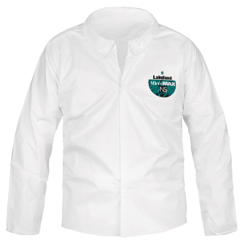 Lakeland MicroMax® NS Long Sleeve Shirts w/ Open Wrists, Large, White, 50/Case