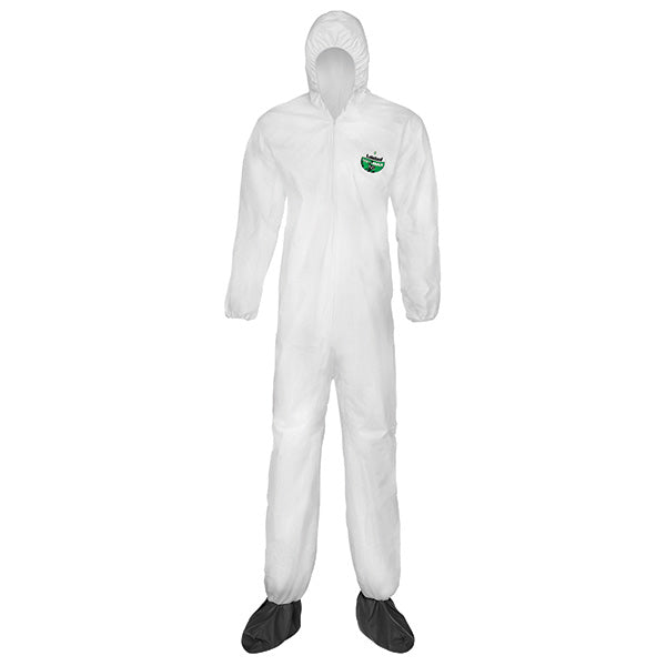 Lakeland MicroMax® NS Coveralls w/ Hood, Boots, & Elastic Wrists, X-Large, White, 25/Case