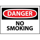 NMC™ OSHA "Danger No Smoking" Sign, Rigid Plastic, 10" x 14", White/Black/Red, 1/Each