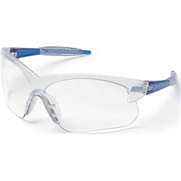 MCR Safety® Deuce® Eyewear, Blue Temple, Clear Lens, 1/Each