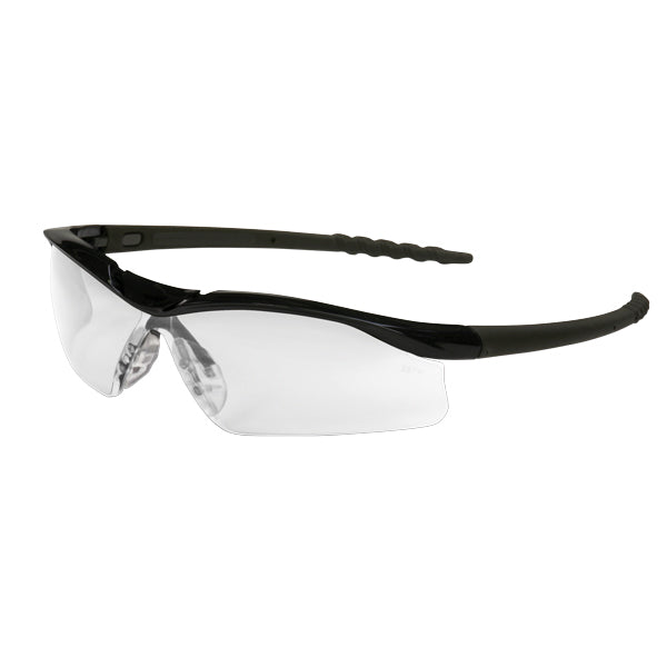 MCR Safety® Dallas® Eyewear, Black Frame, Clear Lens, 1/Each
