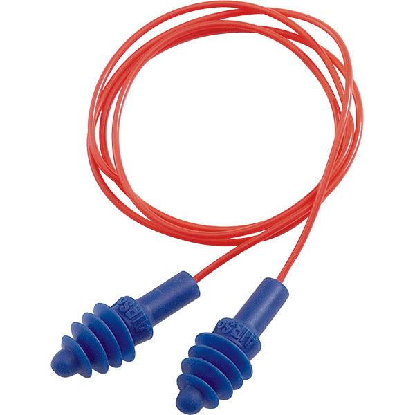 Honeywell Howard Leight AirSoft Corded Earplugs, Polycord, Red/Blue, 100/Box
