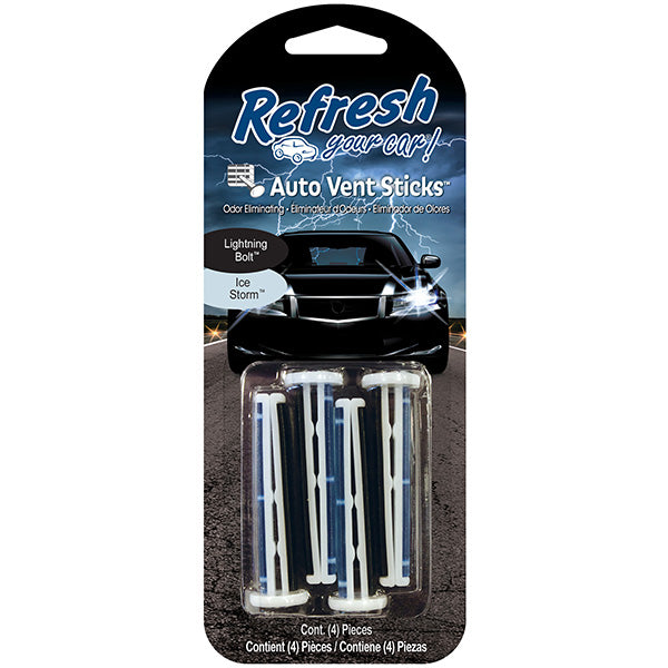 Energizer® Refresh Your Car® Vent Sticks, Lightning Bolt/Ice Storm, 4/Pkg