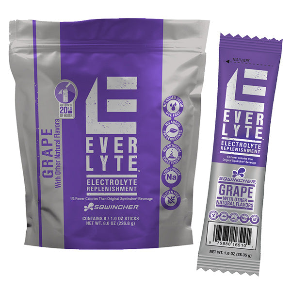 Sqwincher® EverLyte™ Sticks Single Serve, 1 oz Packs, 20 oz Yield, Grape, 8/Bag