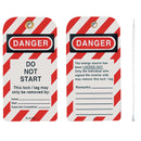 Honeywell Styrene Lockout Tags, "Do Not Start", Red/Black/White, 25/Pkg