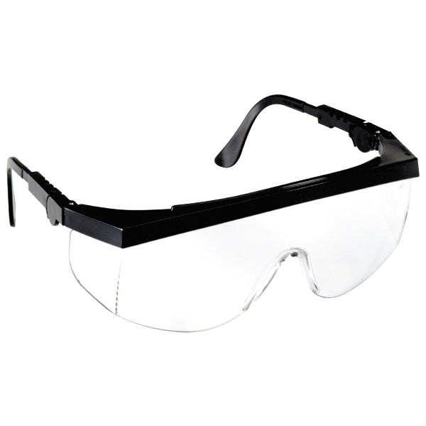MCR Safety® Tomahawk® Eyewear, Black Frame, Clear Lens, 1/Each