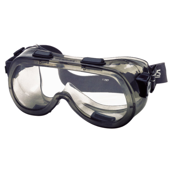 MCR Safety® Verdict® Goggles, Non-Foam Lined, Smoke Body, Clear Lens, 1/Each