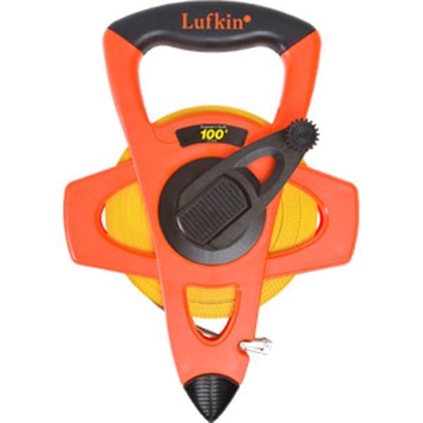 Lufkin® Engineer's Hi-Viz® Fiberglass Tape, 1/2" x 100', Hi-Vis Orange, 1/Each