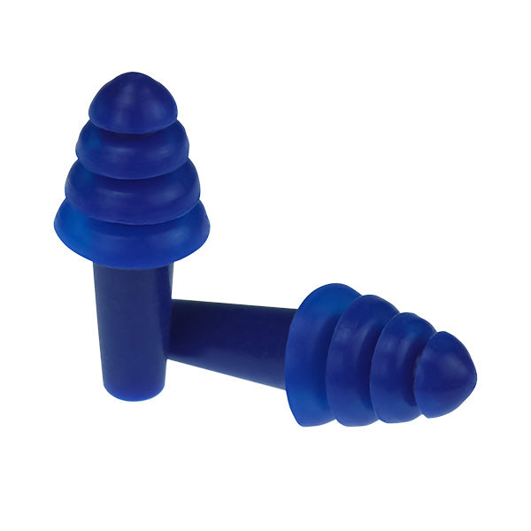 Radians® Resistor® II Reusable Flanged Earplugs, Uncorded, Blue, 100/Box