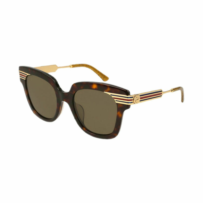 Gucci GG0281S-002 Havana Square Brown Lens Women's Acetate Sunglasses